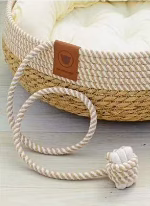 All-Season Woven Rattan Cat Bed with Scratching Pad – Extra Large Cooling Mat for Kittens and Cats – Summer Pet Supplies