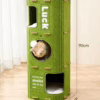 3D Felt Multi-Layer Cat Cave Bed – All-Season Breathable Tree Hollow-Style Pet Nest & Playhouse