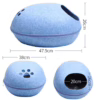 Semi-Enclosed Washable Felt Cat Bed – Breathable All-Season Egg-Shaped Cat House