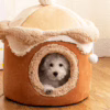 Ice Cream House Pet Bed – Cute Princess-Style Cat & Dog Nest for Fall and Winter, Fun and Warm Design