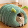Custom Caterpillar Pet Bed – Winter Warm Enclosed Nest for Cats & Small Dogs, Soft & Non-Slip Design
