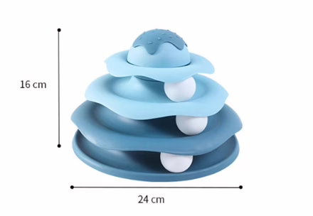 3-Tier Cat Track Toy with Balls – Interactive Spinner for Kittens