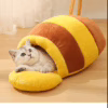 Honey Jar Cat Bed – Cozy Winter Pet Cave Nest for Cats & Kittens | Warm Sleeping Bag-Style Cat House