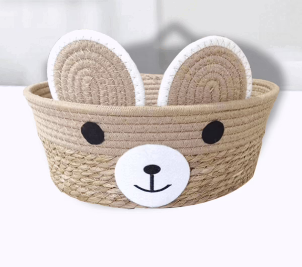 Handwoven Cotton Rope & Straw Cat Basket – All-Season Pet Nest with Washable Cat Scratcher