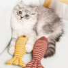 Premium Catnip-Infused Plush Fish & Teaser Wand – Interactive Teething Toy for Kittens