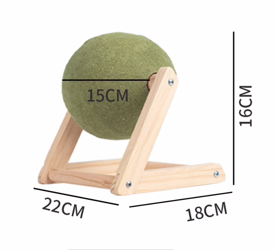 Durable Cat Scratcher Toy Set – Wooden Catnip Ball, Climbing Post & Scratch Board