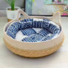 All-Season Woven Rattan Cat Bed with Scratching Pad – Extra Large Cooling Mat for Kittens and Cats – Summer Pet Supplies