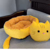 Cute Black Cat Pet Bed – All-Season Cozy Nest with Pillow