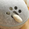 Semi-Enclosed Washable Felt Cat Bed – Breathable All-Season Egg-Shaped Cat House