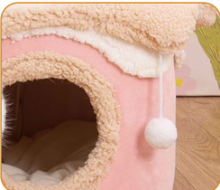 Ice Cream House Pet Bed – Cute Princess-Style Cat & Dog Nest for Fall and Winter, Fun and Warm Design