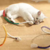 Natural Gall Fruit Cat Teething Toy – Quiet, Chewable Rope & Teaser Stick for Self-Play
