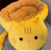 Cute Black Cat Pet Bed – All-Season Cozy Nest with Pillow
