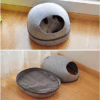 Semi-Enclosed Washable Felt Cat Bed – Breathable All-Season Egg-Shaped Cat House