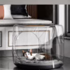 Large Transparent Space Capsule Cat & Dog House – Easy-Clean Plastic Pet Pod with Hideout Entrance