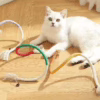 Natural Gall Fruit Cat Teething Toy – Quiet, Chewable Rope & Teaser Stick for Self-Play