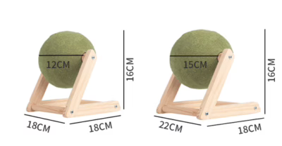 Durable Cat Scratcher Toy Set – Wooden Catnip Ball, Climbing Post & Scratch Board