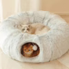 New Fluffy Cat– Foldable Warm Tunnel House for Fall & Winter