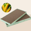 All-in-One Cat Bed & Scratcher – Durable Corrugated Cardboard Cat House with Anti-Shedding Base Tray and Toy