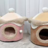Ice Cream House Pet Bed – Cute Princess-Style Cat & Dog Nest for Fall and Winter, Fun and Warm Design
