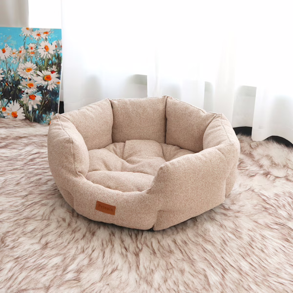 Double Pearl Shell Pet Bed – Thickened Winter Dog & Cat Nest for Deep Sleep, Custom Cozy Cushion