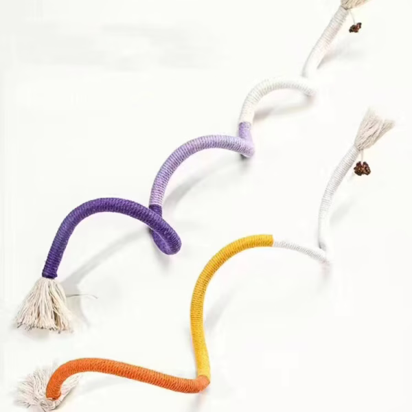 主图-10 Natural Gall Fruit Cat Teething Toy – Quiet, Chewable Rope & Teaser Stick for Self-Play