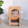 Space Capsule Cat House – Round Transparent Wooden Pet Pod with Dual-Sided Scratching Posts | All-Season Cozy Nest