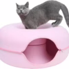 Felt Donut Tunnel Cat Bed – All-Season Hideout for Pets and Stray Cats – Summer Friendly