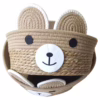Handwoven Cotton Rope & Straw Cat Basket – All-Season Pet Nest with Washable Cat Scratcher