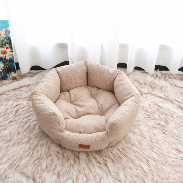 Double Pearl Shell Pet Bed – Thickened Winter Dog & Cat Nest for Deep Sleep, Custom Cozy Cushion