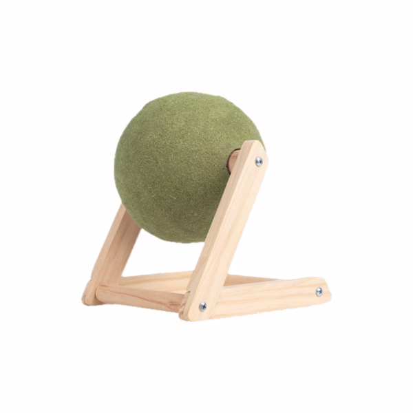 Durable Cat Scratcher Toy Set – Wooden Catnip Ball, Climbing Post & Scratch Board