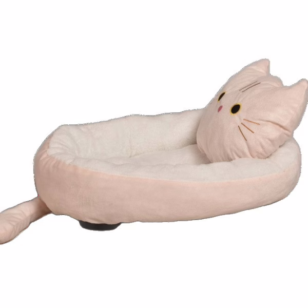 Cute Black Cat Pet Bed – All-Season Cozy Nest with Pillow