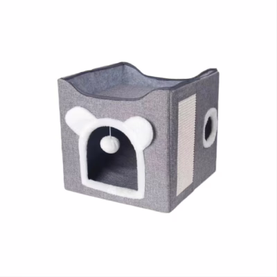 Foldable Double-Layer Cat House – Spacious All-Season Pet Villa Bed