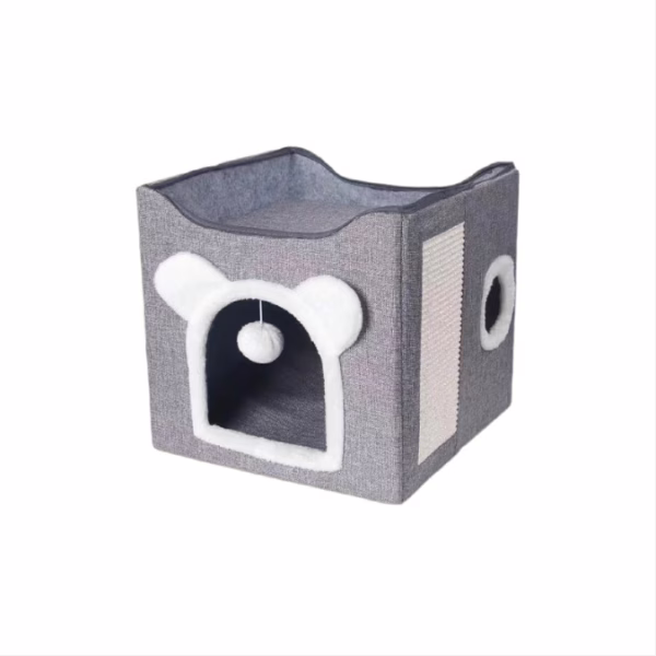 Foldable Double-Layer Cat House – Spacious All-Season Pet Villa Bed