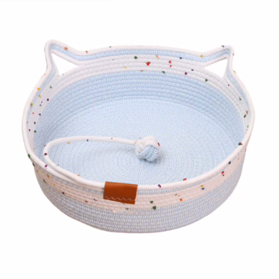Breathable Woven Rattan Cat Bed – Summer Cooling Nest with Scratch Pad, Ventilated & Washable All-Season Pet House