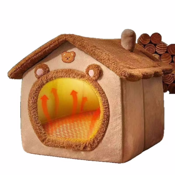 Cozy Washable Cat & Dog Bed – All-Season Semi-Enclosed Pet House