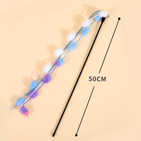 主图-7 Interactive Long Teasing Wand with Bell – Bite-Resistant Toy for Cats & Kittens