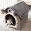Cozy Washable Cat & Dog Bed – All-Season Semi-Enclosed Pet House