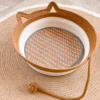 Breathable All-Season Cat House – Summer Straw Pet Bed with Scratcher