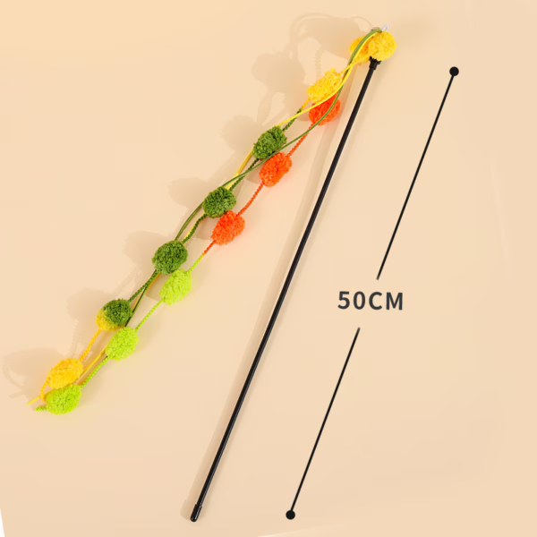 主图-8 Interactive Long Teasing Wand with Bell – Bite-Resistant Toy for Cats & Kittens