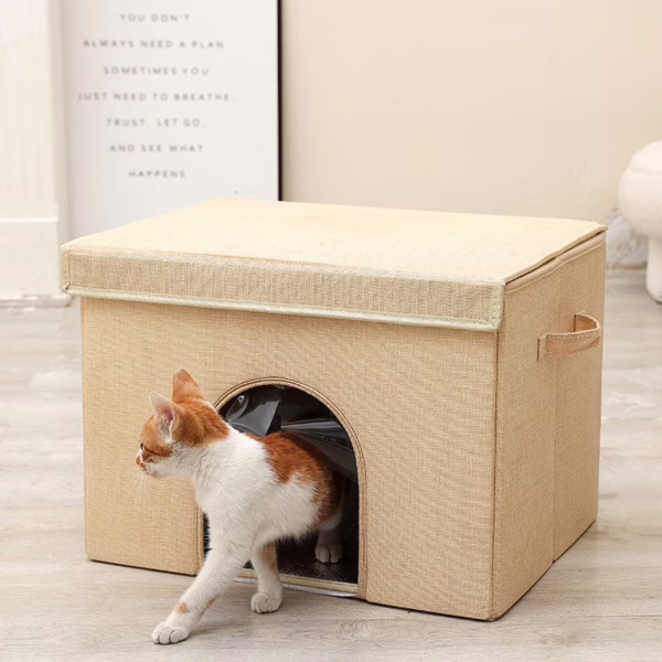 Enclosed Summer Cooling Cat Bed – All-Season Ice Pad House for Pets