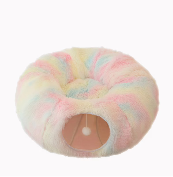 New Fluffy Cat– Foldable Warm Tunnel House for Fall & Winter