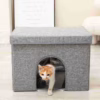 Enclosed Summer Cooling Cat Bed – All-Season Ice Pad House for Pets