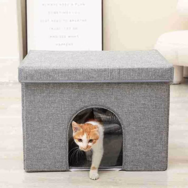 Enclosed Summer Cooling Cat Bed – All-Season Ice Pad House for Pets