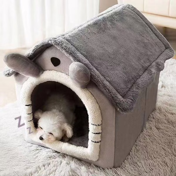 Cozy Washable Cat & Dog Bed – All-Season Semi-Enclosed Pet House