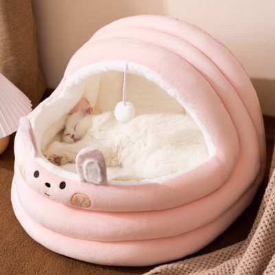 All-Season Cat Cradle Bed – Semi-Enclosed Pet House for Cats