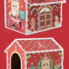 Christmas-Themed Foldable Cardboard Cat House – Eco-Friendly Creative Paper Pet Bed with Scratcher for Cross-Border Trade