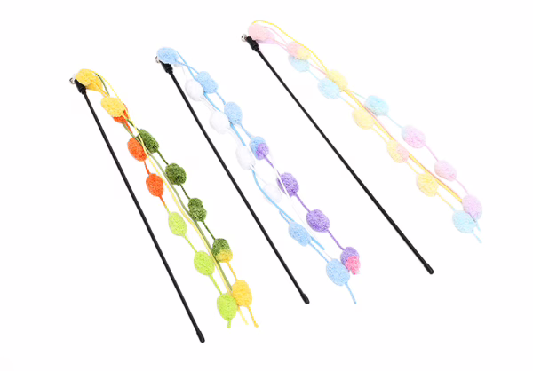 详情-12 Interactive Long Teasing Wand with Bell – Bite-Resistant Toy for Cats & Kittens