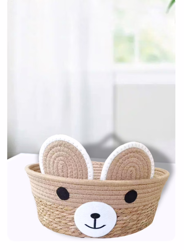 Handwoven Cotton Rope & Straw Cat Basket – All-Season Pet Nest with Washable Cat Scratcher