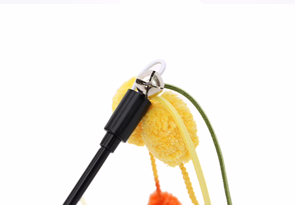 详情-16 Interactive Long Teasing Wand with Bell – Bite-Resistant Toy for Cats & Kittens