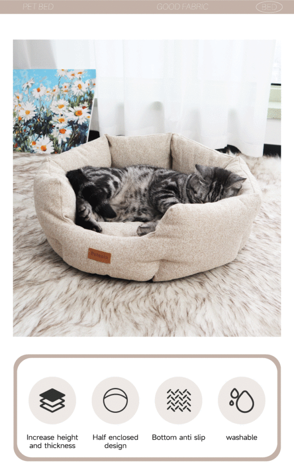 Double Pearl Shell Pet Bed – Thickened Winter Dog & Cat Nest for Deep Sleep, Custom Cozy Cushion